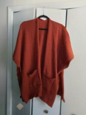 L.I.B. New York Rust Open Front Knit Cardigan One Size